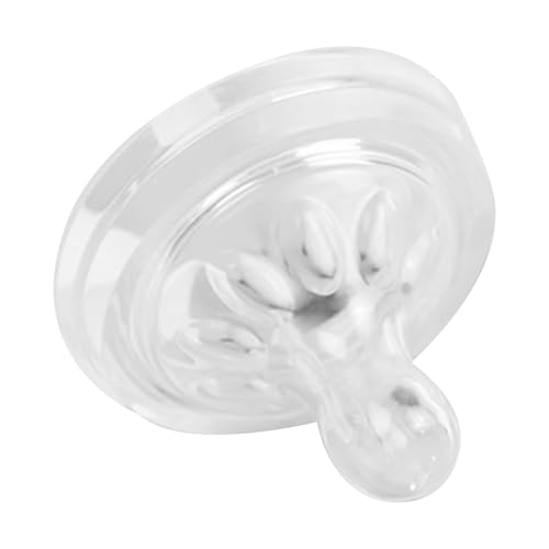 Chupete mordedor de silicona, chupete para biberón de leche, tetina de cuello ancho, silicona de alimenticio, uso de alimentación de viaje, 5,5 x 4,5 cm, transparente, 1 unidad