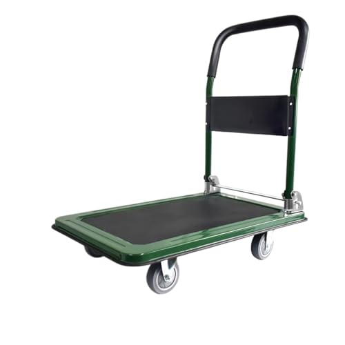 Carretilla Dolly con plataforma acero plegable con ruedas verde miniatura 1