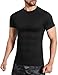 Tigersay Men's Compression Shirts, Short Sleeve T-Shirt Athletic Compression Tops Workout Sports Base Layer Undershirt Black