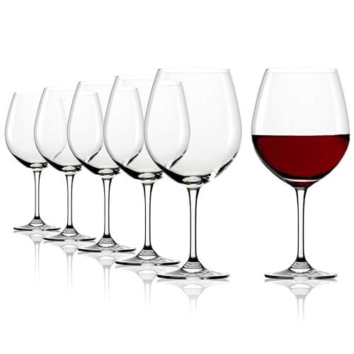 Stölzle Lausitz Burgundergläser Event 6er-Set 770 ml – Hochwertige Weingläser ideal für Burgunder-Weine – Rotweingläser aus Kristallglas für maximale Geschmacksentfaltung – Spülmaschinen- & stoßfest