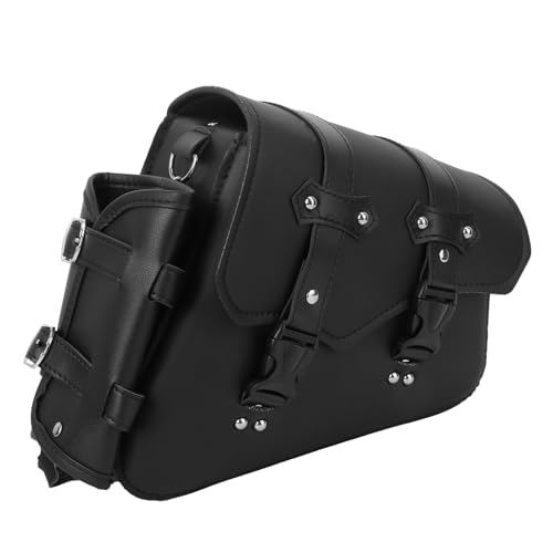 Sacoche latérale moto amovible UPKOCH fermeture facile et grand volume en PU noir