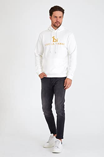 Sweat à capuche écru et logo doré idéal pour vos sorties urbaines cocooning