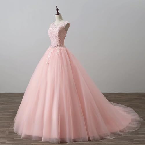 Long Halter Quinceanera Dresses Lace Appliques Evening Dress Beaded Prom Ball Gowns2