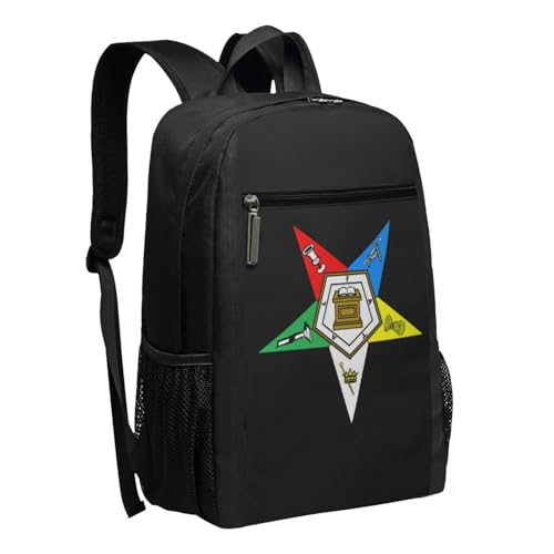 Order Of Eastern Star Lightweight Casual Backpack Knapsack Durable Travel Sports Shoulders Backpacks 17 Inch, Black2