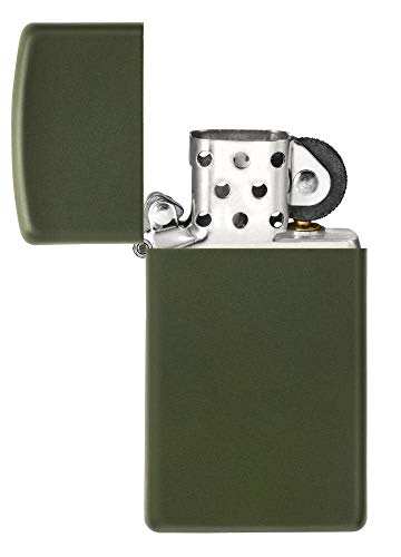 Encendedor Zippo Slim Verde Mate de Bolsillo miniatura 4