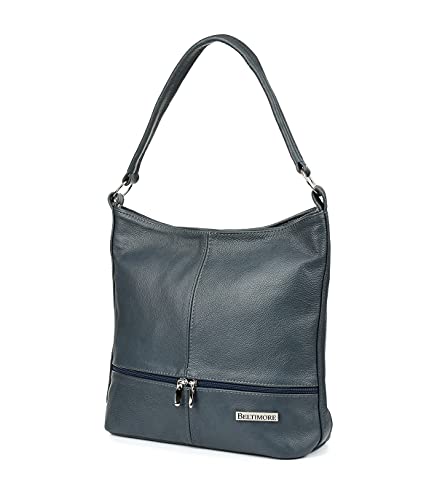 Sac postal cuir bleu marine 32x27x12cm : fini le manque de place grâce aux deux bandes de rangement