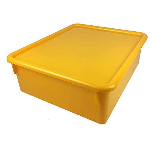 Romanoff Double Stowaway Tray with Lid, Yellow