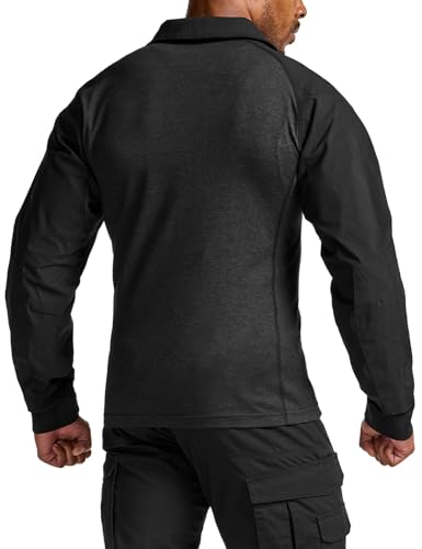 Image of CQR Men's Tactical Combat Shirt, 1 /4 Zip Long Sleeve Breathable Military BDU Training Top for Shooting, Hunting, Range Use