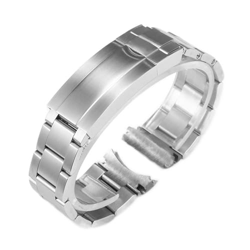 SLAVIK 904L vuXbgfCgi GMT Tu}[iƌ݊vANZT[XgbvXeX| 20 ~[g 21 ~[g (Color : Silver Full Matte, Size : 20mm With Lo