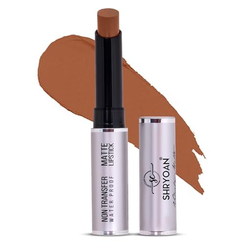 Image of Shryoan Velvety Matte Non-Transfer Lipstick I Long Lasting Stay with Non-Transfer Formula | Smudge & Water Proof (3.5 gm) (Brown)