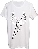 Pferd mit Flügeln Tribal Tattoo Design Herren T-Shirt bnft Gr. M, weiß