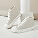 Uoidru High Top Sneakers for Women Canvas Shoes White Canvas High Tops Women Casual Shoes Lace Up Fashion Sneakers (Beige,US9.5)