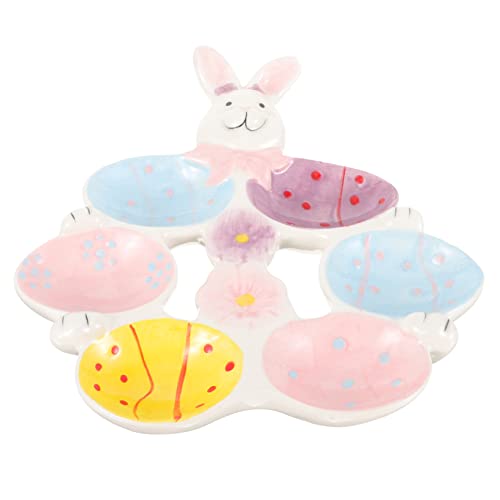 PRETYZOOM Ceramic Breakfast Egg Cups Cartoon Egg Holders with Base for Daily Use and Easy Cleaning Friends and Family Random Color