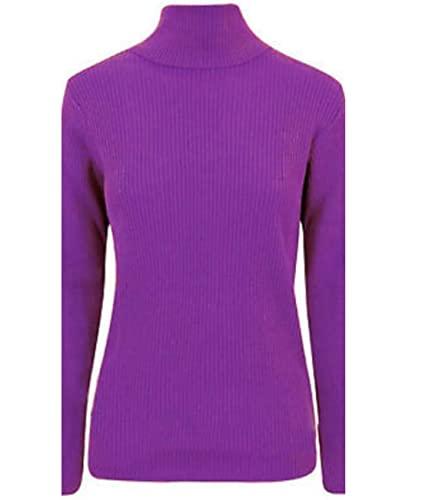 Love Celeb Look Haut côtelé à col roulé pour femme, violet, XL Cover
