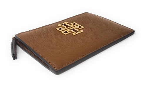 Tory Burch Womens 141006 Pebbled Leather Britten Zip Card Case Wallet, Moose4