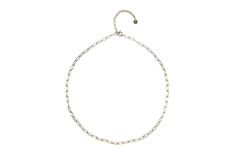 Chaîne à Maillons Ovale Remplie d'Or Collier Minimaliste Classique en Or