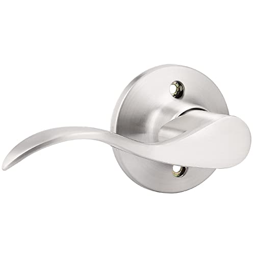 Gobekor 1 Pack Brushed Nickel Lever Door Handle Dummy Left-Handed Door Levers Closet Door Handles For Pantry Interior Non-Turning Door Lever #TOP10