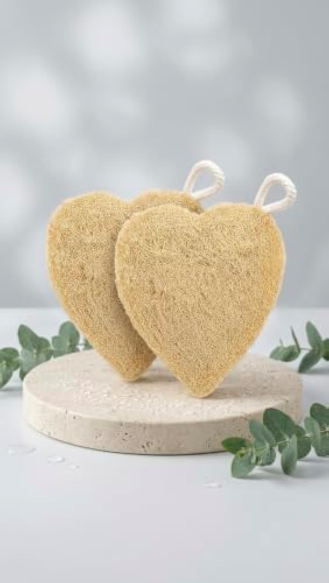 Heart Shape Organic Natural Loofah, Pack of 2