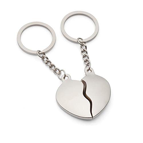 Preisvergleich Produktbild 2teiliger Partner-Schlüsselanhänger geteiltes Herz für Paare, Pärchen, Verliebte, Geschenk zum Jahrestag, Hochzeitstag, Valentinstag, Weihnachten #39