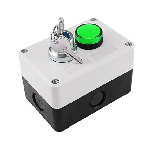 Interruptor de botón impermeable de 2 velocidades 220V con llave de parada para motor industrial 6