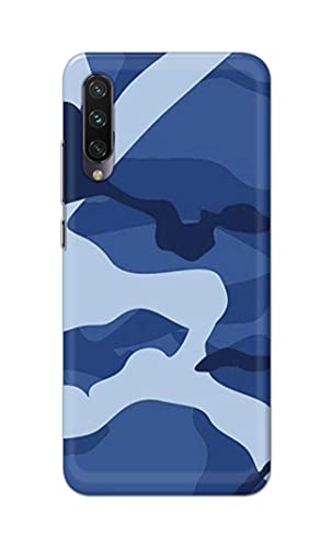 Image of Printed Hard Back Cover Case for Mi A3 Back Cover (Army Blue Pattern) -702