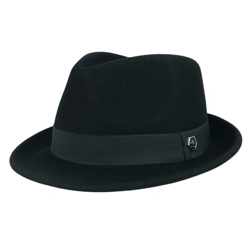 Image of FREEBIRD99 100% Wool Felt Panama Fedora Hat Short Brim Trilby Flat Hat for Men Women