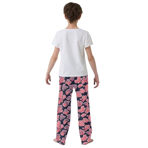 Boys' Pants Coral Seashell Pink Long Bottoms Jogger Pants Elastic Waist Trousers with Pockets S-XL3