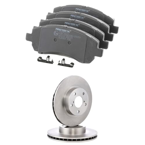 RIDEX Kit de discos de freno y pastillas 3405B2510 Eje delantero sin tornillos ventilación interna
