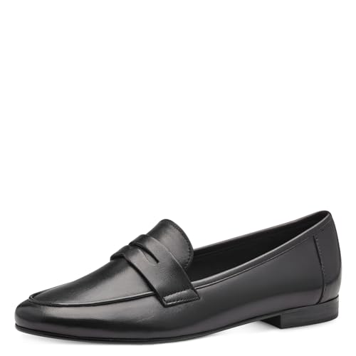 MARCO TOZZI Damen Slipper aus Leder mit Blockabsatz, Schwarz (Black), 41 EU