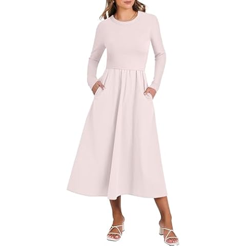 ANRABESS Women's Long Sleeve Midi Dress Cover