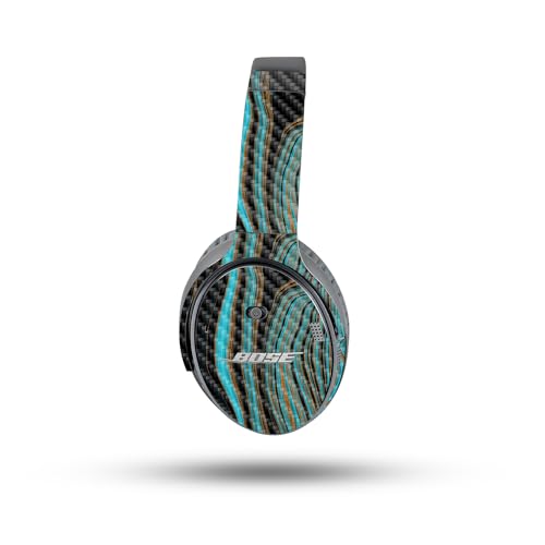 Image of MightySkins Carbon Fiber Skin Compatible with Bose QuietComfort 35 II Headphones - Blue Canyon | Protective, Durable Textured Carbon Fiber Finish | Easy to Apply