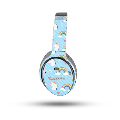 Image of MightySkins Carbon Fiber Skin Compatible with Bose QuietComfort 35 II Headphones - Unicorn Perfection | Protective, Durable Textured Carbon Fiber Finish | Easy to Apply