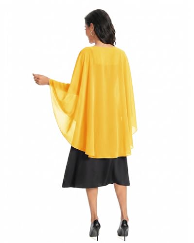 Image of Baoqiya Chiffon Capes Sheer Capelets Long Cape Poncho For Women Plus Size