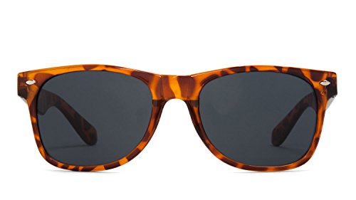 Classic Horn-rimmed Blues Brothers Style Sunglasses, Leopard