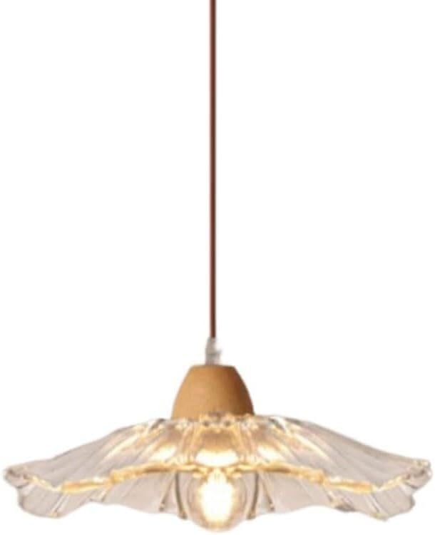 Lampe suspendue à simple tête en verre fleur pour salle à manger
