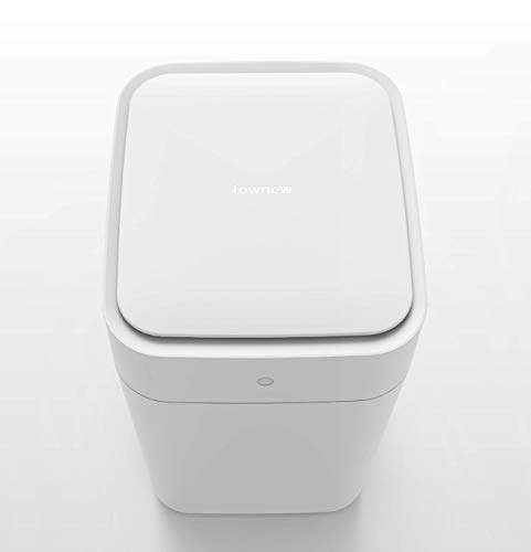 TOWNEW T1 Self-Sealing and Self-Changing 4 Gallon Trash Can, Automatic Open Lid and Motion Sense Activated Smart Home Electric Garbage Bin, White x1 Refill Ring Included (Up to 25 Bags)