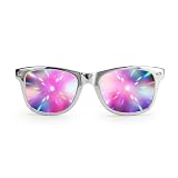 GloFX Ultimate Diffraction Glasses - Chrome - 3D Prism Rainbow Effect - Great Edm, Festival, Concert, Fireworks, Christmas Lights, and Rave Accessory - Chrome Frames