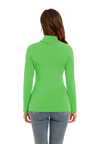 Image of Womens Long Sleeve Turtleneck T-Shirts Casual Lightweight Slim Fit Cozy Base Layer Top