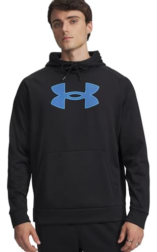 Under Armour Men's Armour Fleece Big Logo Hoodie, Black/Gradient Blue, L