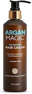 Argan Magic Nourishing Hair Cream - Hydrates, Conditions, and Eliminates Frizz for All Hair Types | Seals in Shine | Made ...