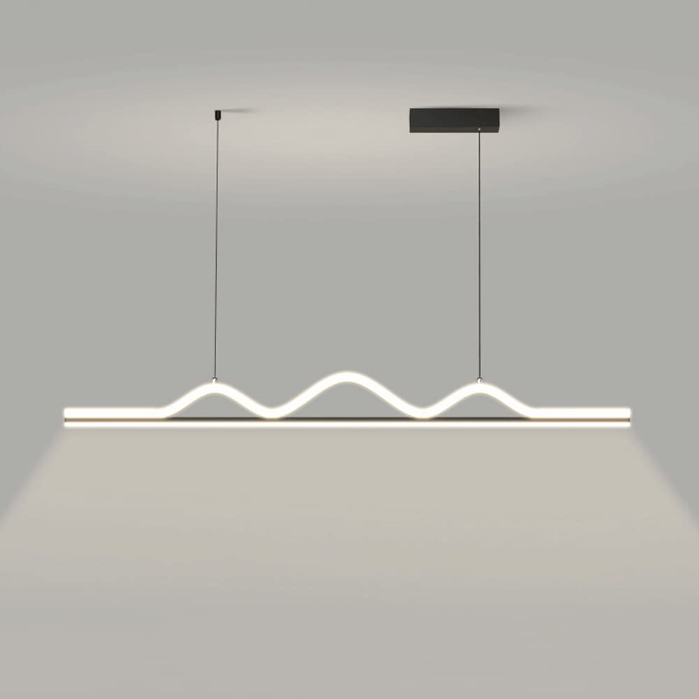 Lustre LED moderne en métal ultra-mince et suspension linéaire d'exception 3000K