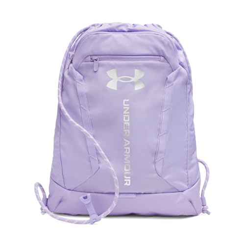Under Armour Mochila unissex Hustle, (538) transparente/transparente/prata metálica, tamanho único, (538) Transparente/Transparente/Prata Metálica, One Size Fits Most, Mochila Hustle