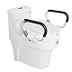 Wakects WC-Sitzerhöhung mit Griffen Toilettensitzerhöhung10 cm erhöhter Toilettensitz mit abnehmbarem gepolstertem gepolstertem Arm,Ideal für Behinderte ältere Schwangere Frauen