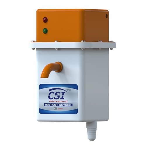 Image of CSI INTERNATIONAL Instant Water Geyser 1 L Portable water heater, Auto Cut Off Feature with 1 Year Warranty, For Home, Office, Restaurant etc, Geyser Made of First Class Abs Plastic (white-orange)