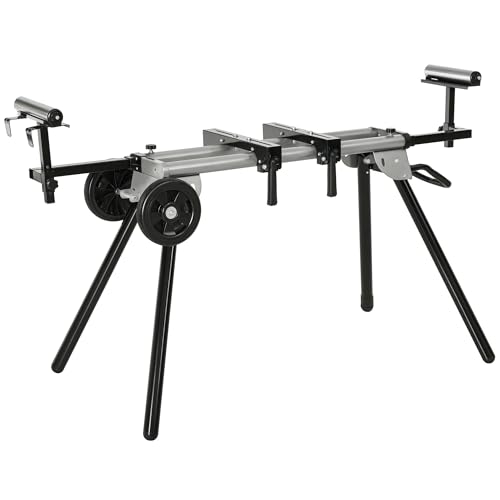 DURHAND Arbeitstisch für Kapp- und Gehrungssägen Sägengestell Kappsäge Stahl Schwarz+Silber Seitenverlängerung 123,5-245 cm DURHAND Arbeitstisch für Kapp- und Gehrungssägen Sägengestell Kappsäge Stahl Schwarz+Silber Seitenverlängerung 123,5-245 cm