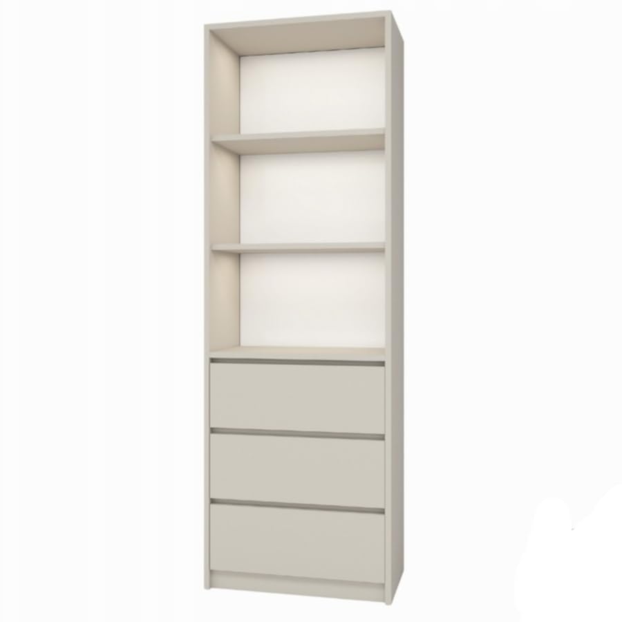 Nowoczesny regał na książki z 3 szufladami i otwartymi półkami, kaszmirowy minimalistyczny design, 180 x 90 x 30 cm, do salonu, sypialni, biura