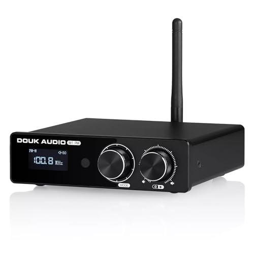 Douk Audio M1FM HiFi Bluetooth 5.1 Digital Amplifier with FM Receiver – 50W×2 Stereo Home Audio Amp