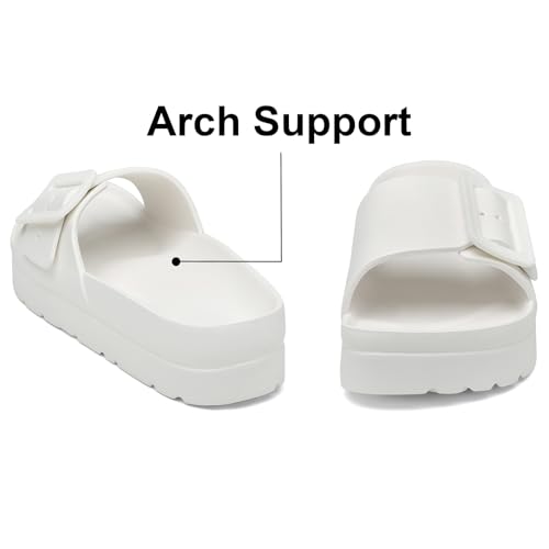 Image of TIKVAW Women's Platform & Wedge Sandals with Arch Support for Woman Slides Comfort Lightweight Outdoor Slippers Ultra Cushion