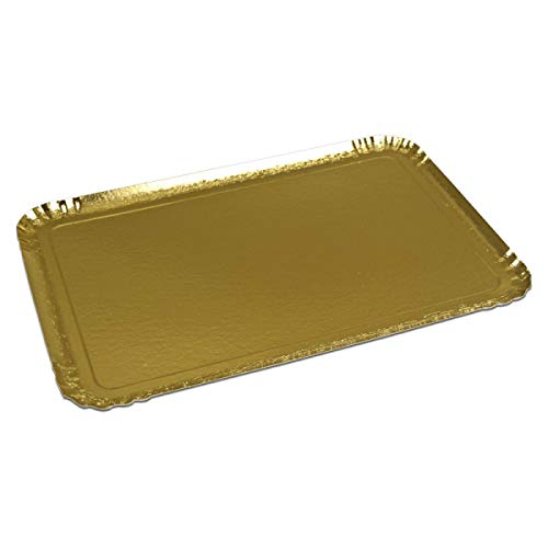 zapalorzo 25 Plateaux Traiteur Or réutilisable - Plateau 28x42 cm