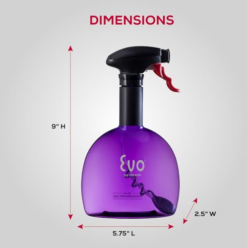 Image of Evo Original Oil Sprayer, Non-Aerosol for Olive Oil, Cooking Oils, and Vinegars, Purple, 24-Ounce Capacity